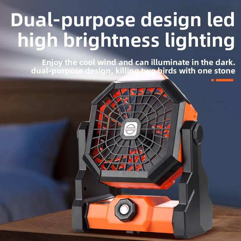 Foldable outdoor camping fan light