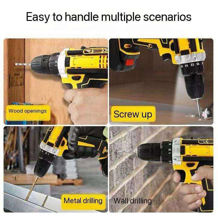 🌟 Ghana Spot -Impact Cordless Drill (118-piece set) - Multifunctional Set🚚【 Cash on Delivery】