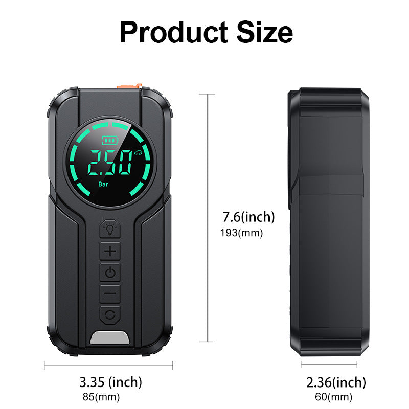 12V wireless jump starter for cars, including air pump and jump-start device.🚚【 Cash on Delivery】