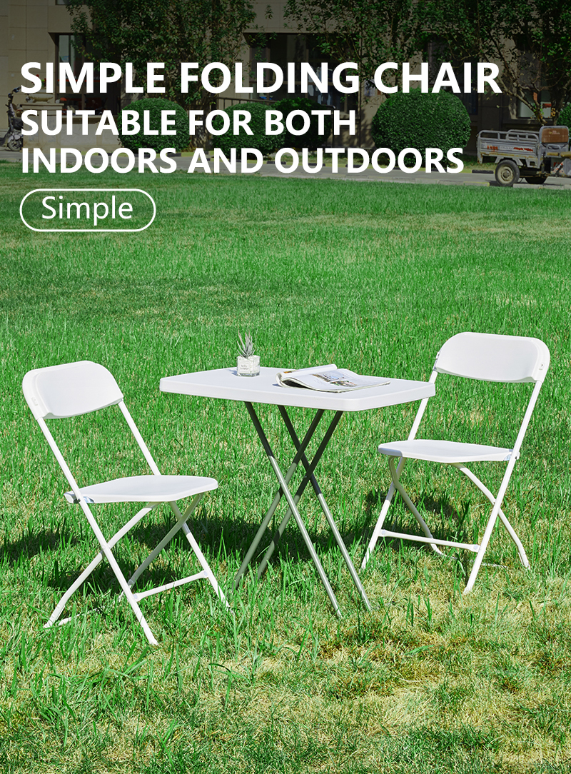 【 Ghana Spot 】White Folding Chair, Portable Durable, For Home & Office, In Stock🚚