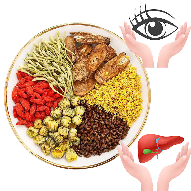 Traditional Chinese medicine health-preserving herbal tea, chrysanthemum and cassia seed, detoxifying, liver-protecting and eye-protecting tea 30 bags per pack