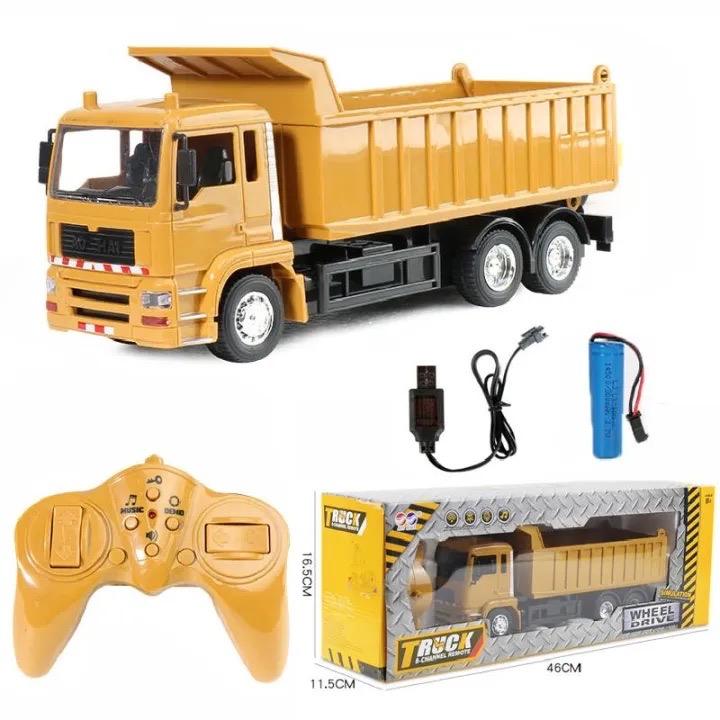 Remote control wireless dump truck light music 2.4G electric simulation loading and unloading dump truck