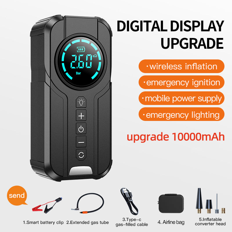 12V wireless jump starter for cars, including air pump and jump-start device.🚚【 Cash on Delivery】