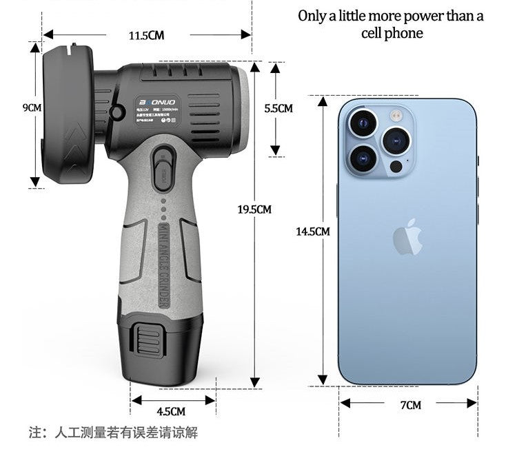 Portable lithium battery cordless angle grinder + 2 Batteries