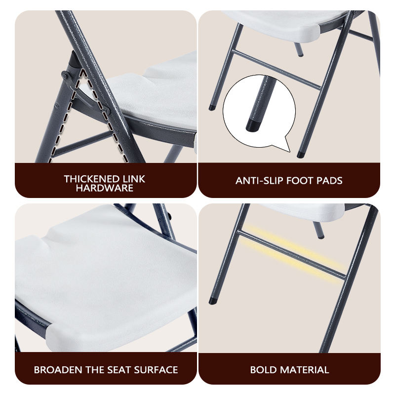 【 Ghana Spot 】White Folding Chair, Portable Durable, For Home & Office, In Stock🚚