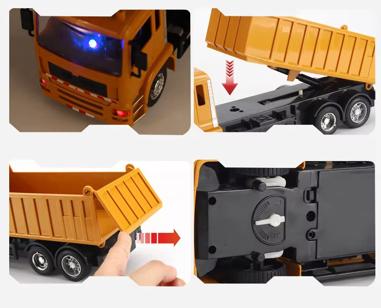 Remote control wireless dump truck light music 2.4G electric simulation loading and unloading dump truck