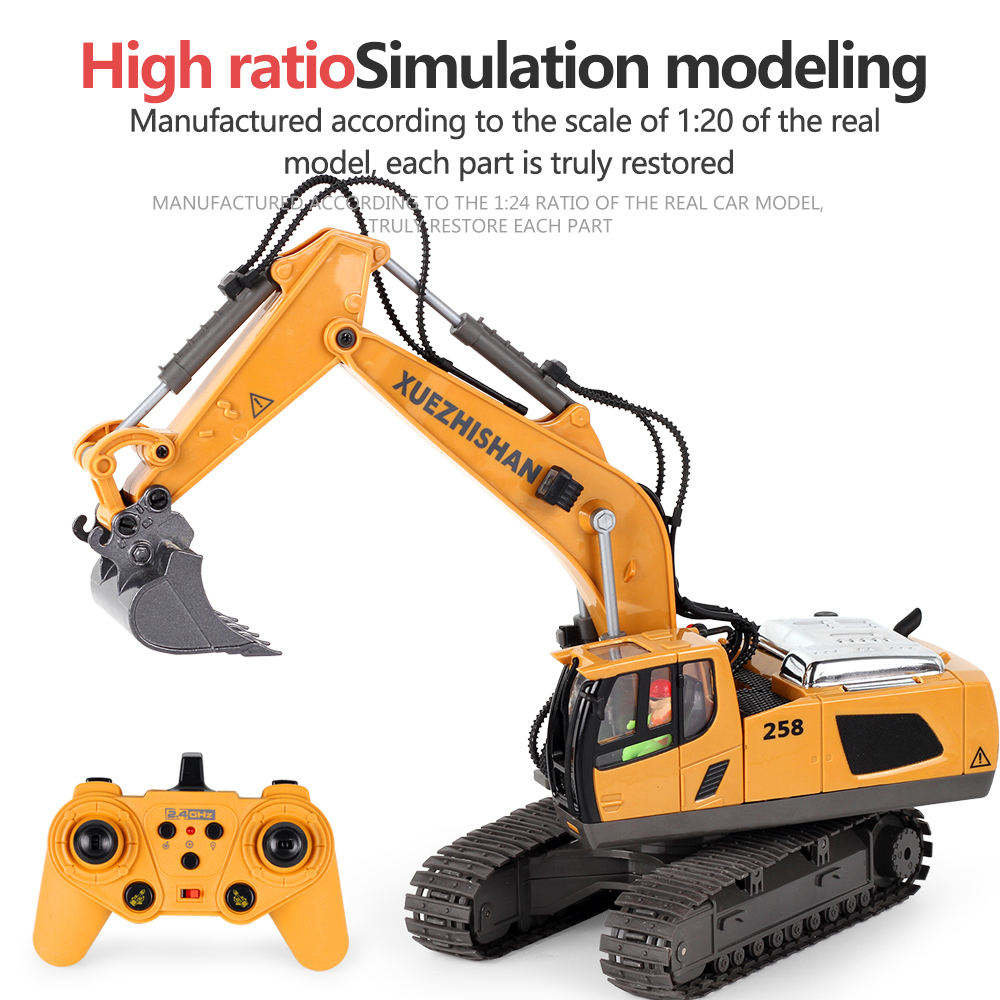 [24-hour delivery+Cash on delivery🔧 1:20 Alloy RC Excavator for Kids! Order Now!