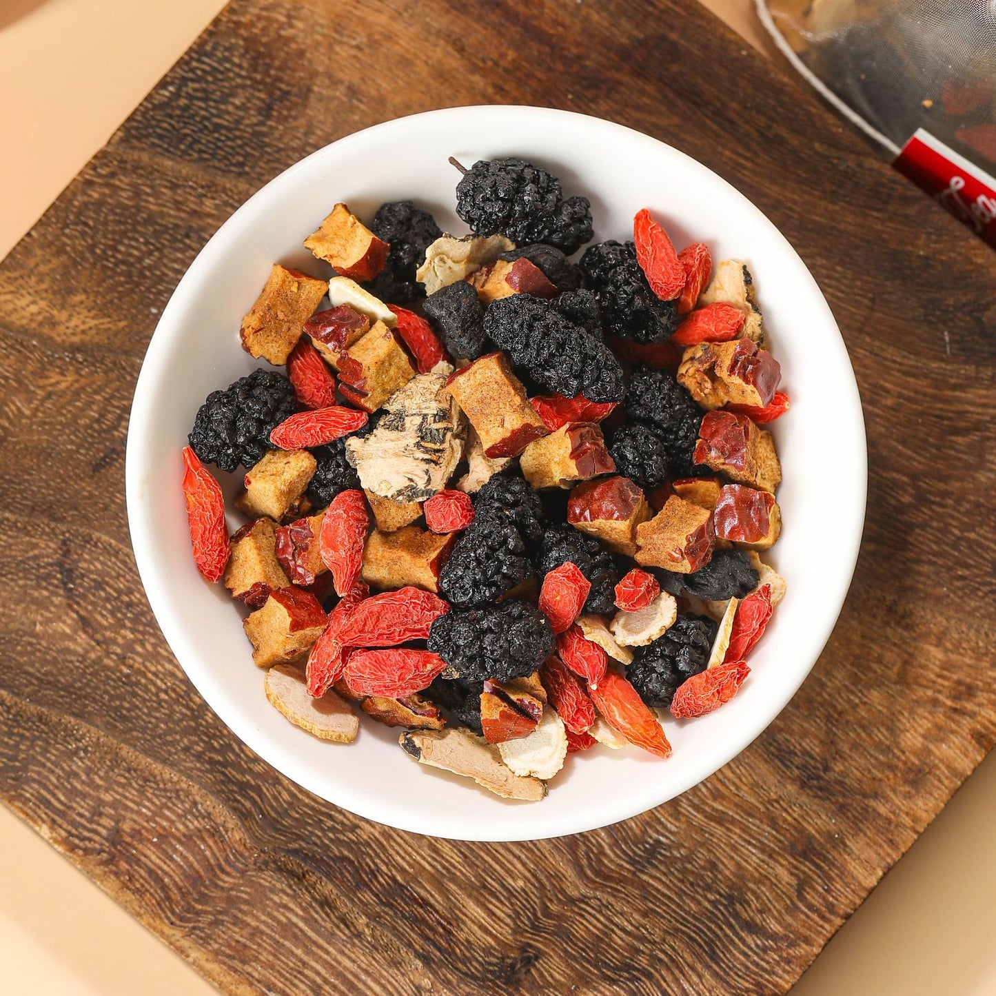 Ginseng Five Treasure TeaWolfberry, Mulberry, Red Date, Maca Combination Tea Bag. 30 bags per pack.