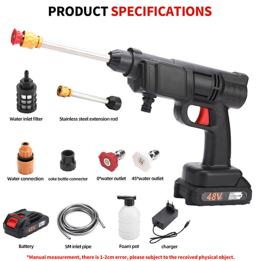 Portable Cordless Wireless Electric Car Washing Water Gun Car Washer Machine High Pressure