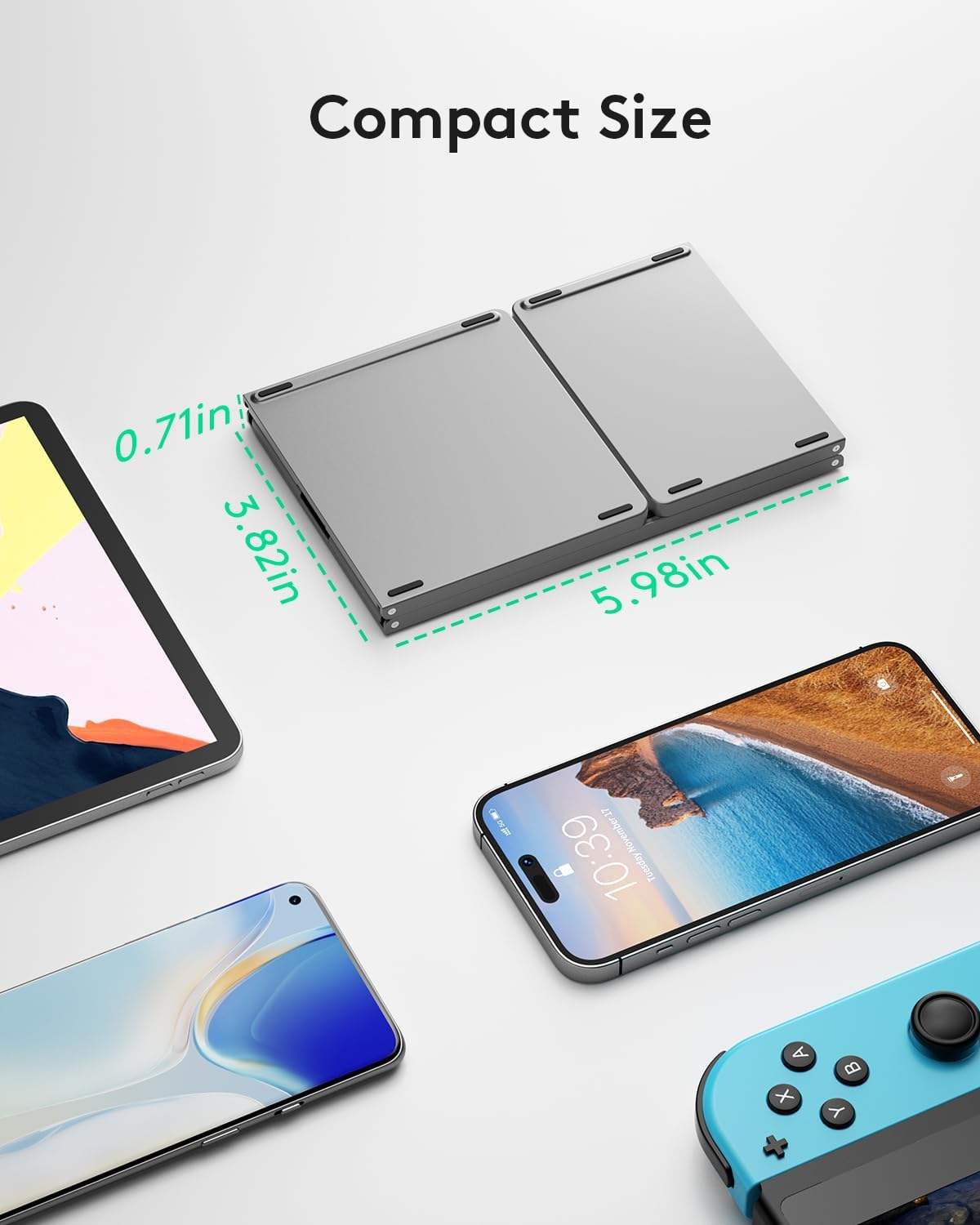 🌟 Ghana Spot🌟Bluetooth Touchpad Tri-fold Keyboard (Supports Android, iOS, and Windows)