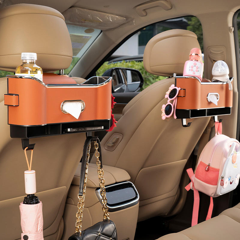Car seat back multifunctional storage Box tissue box back seat cup holder hook