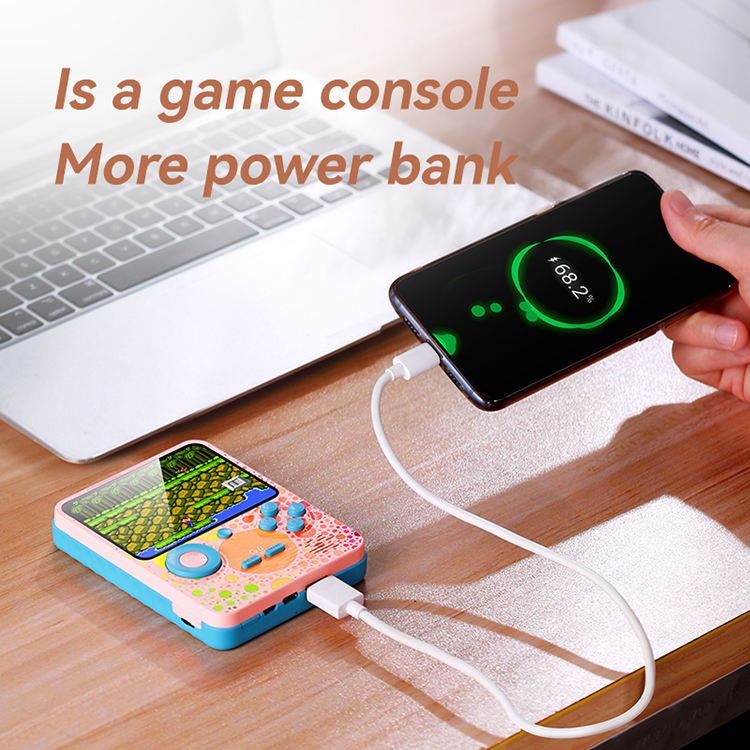 Children's handheld game console with mobile power supply