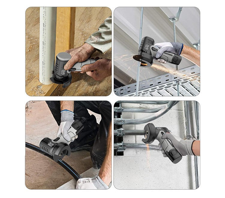 Portable lithium battery cordless angle grinder + 2 Batteries