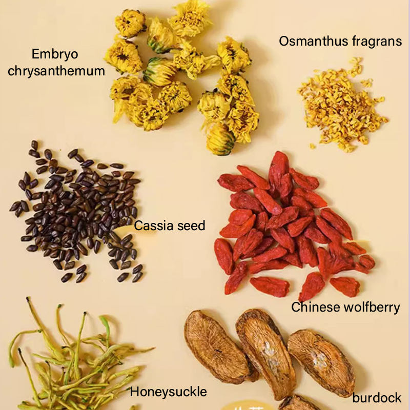 Traditional Chinese medicine health-preserving herbal tea, chrysanthemum and cassia seed, detoxifying, liver-protecting and eye-protecting tea 30 bags per pack