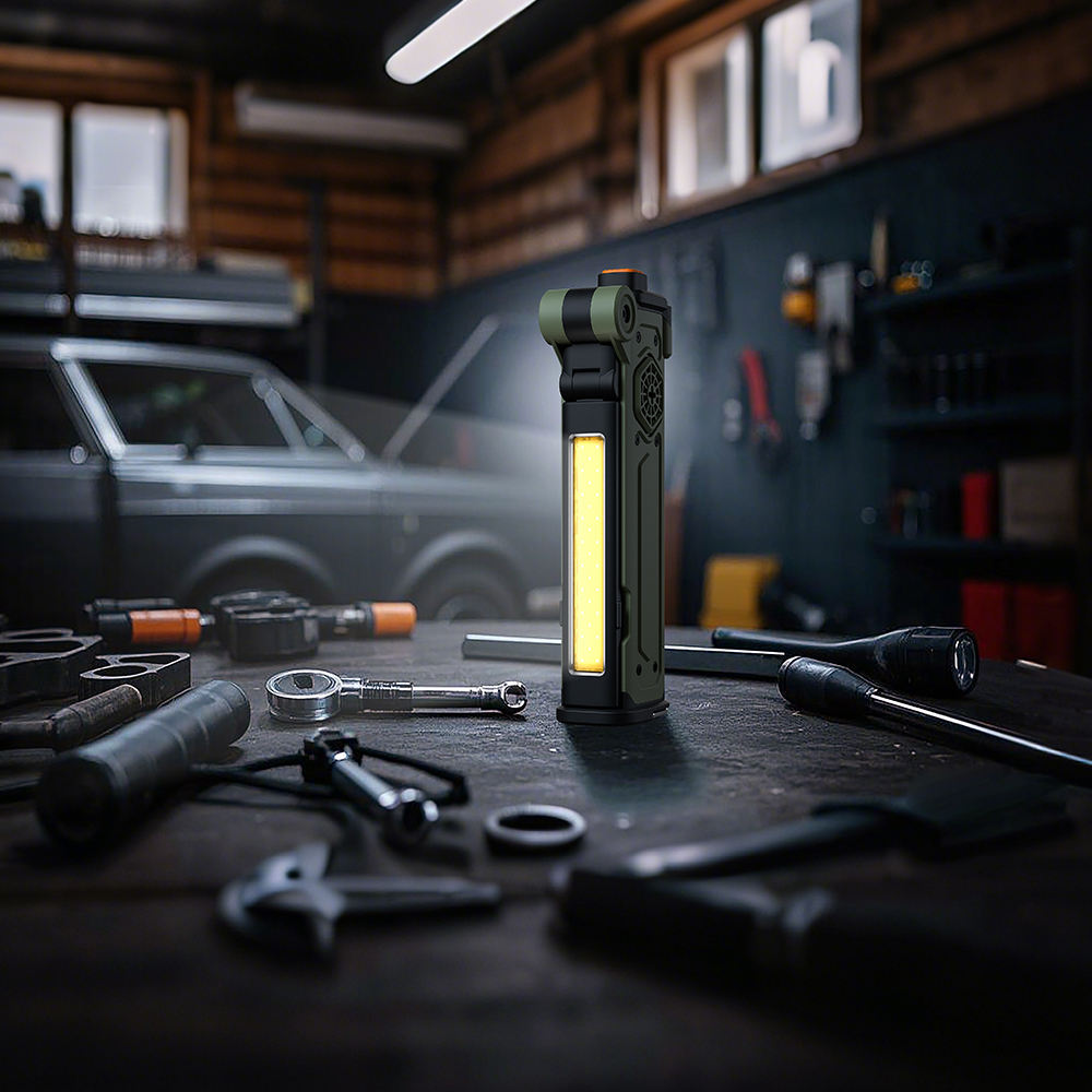 4-in-1 multifunctional emergency LED work light with window breaking hammer