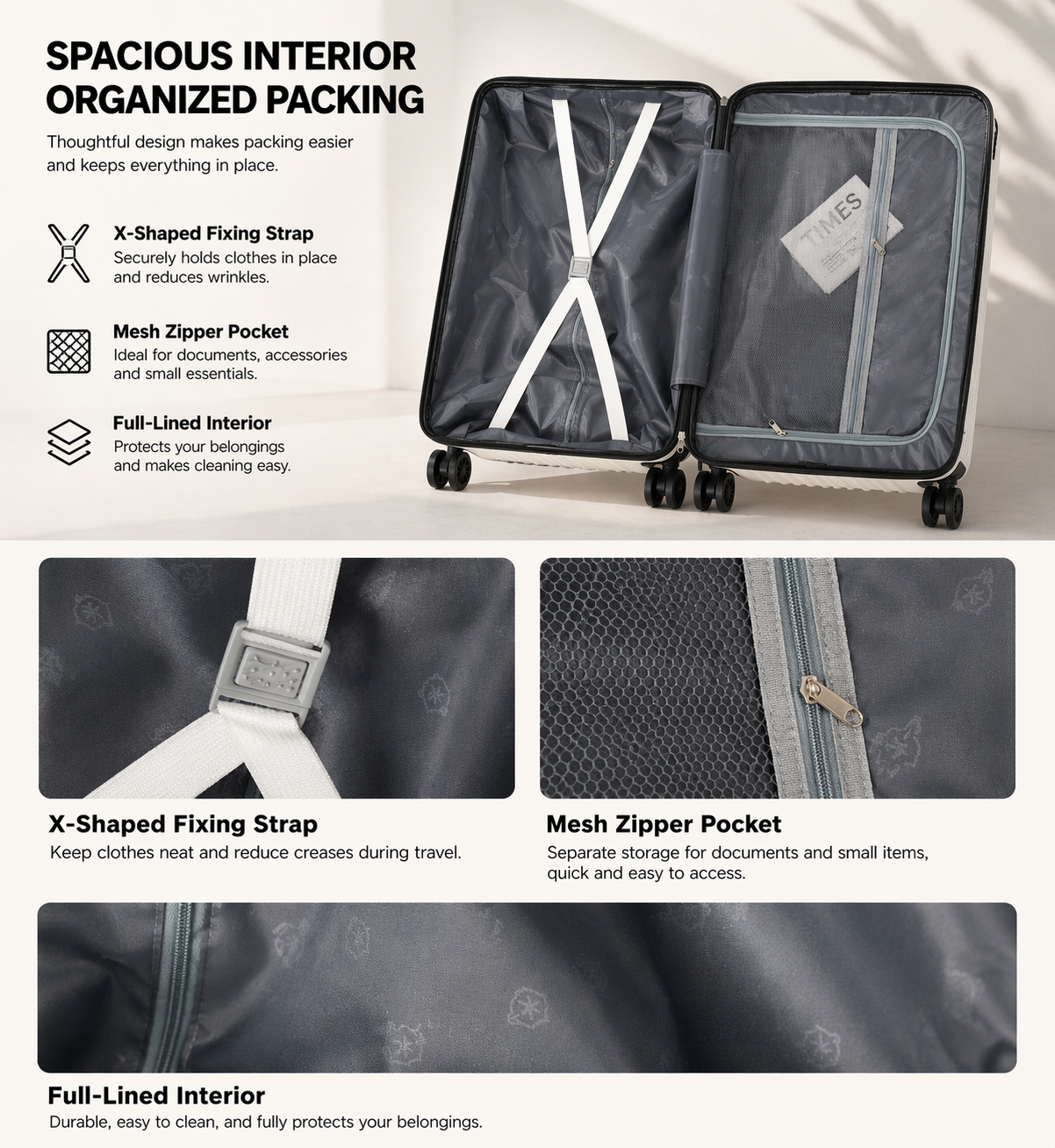 【 24-inch suitcase】Stylish Carry-On Suitcase, Lightweight & Durable, For All Journeys✈️