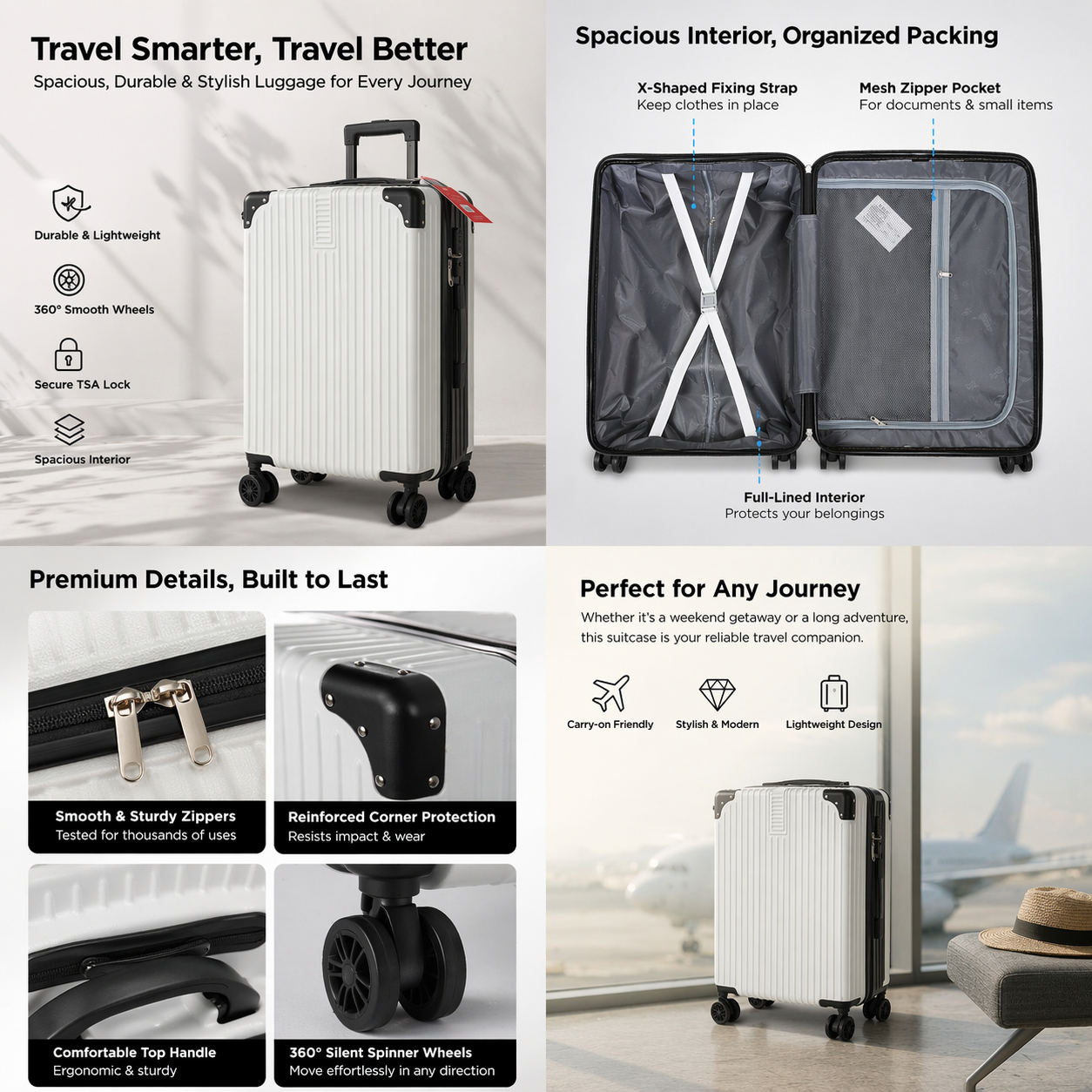 【 24-inch suitcase】Stylish Carry-On Suitcase, Lightweight & Durable, For All Journeys✈️