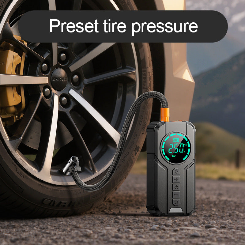 12V wireless jump starter for cars, including air pump and jump-start device.🚚【 Cash on Delivery】