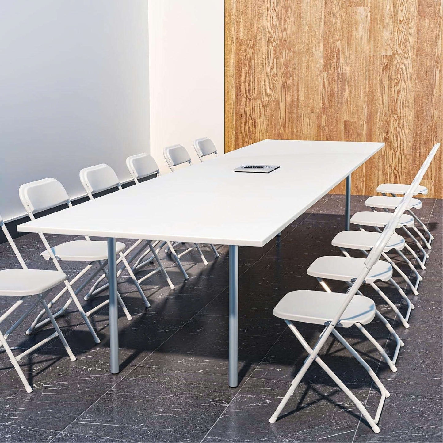 【 Ghana Spot 】White Folding Chair, Portable Durable, For Home & Office, In Stock🚚